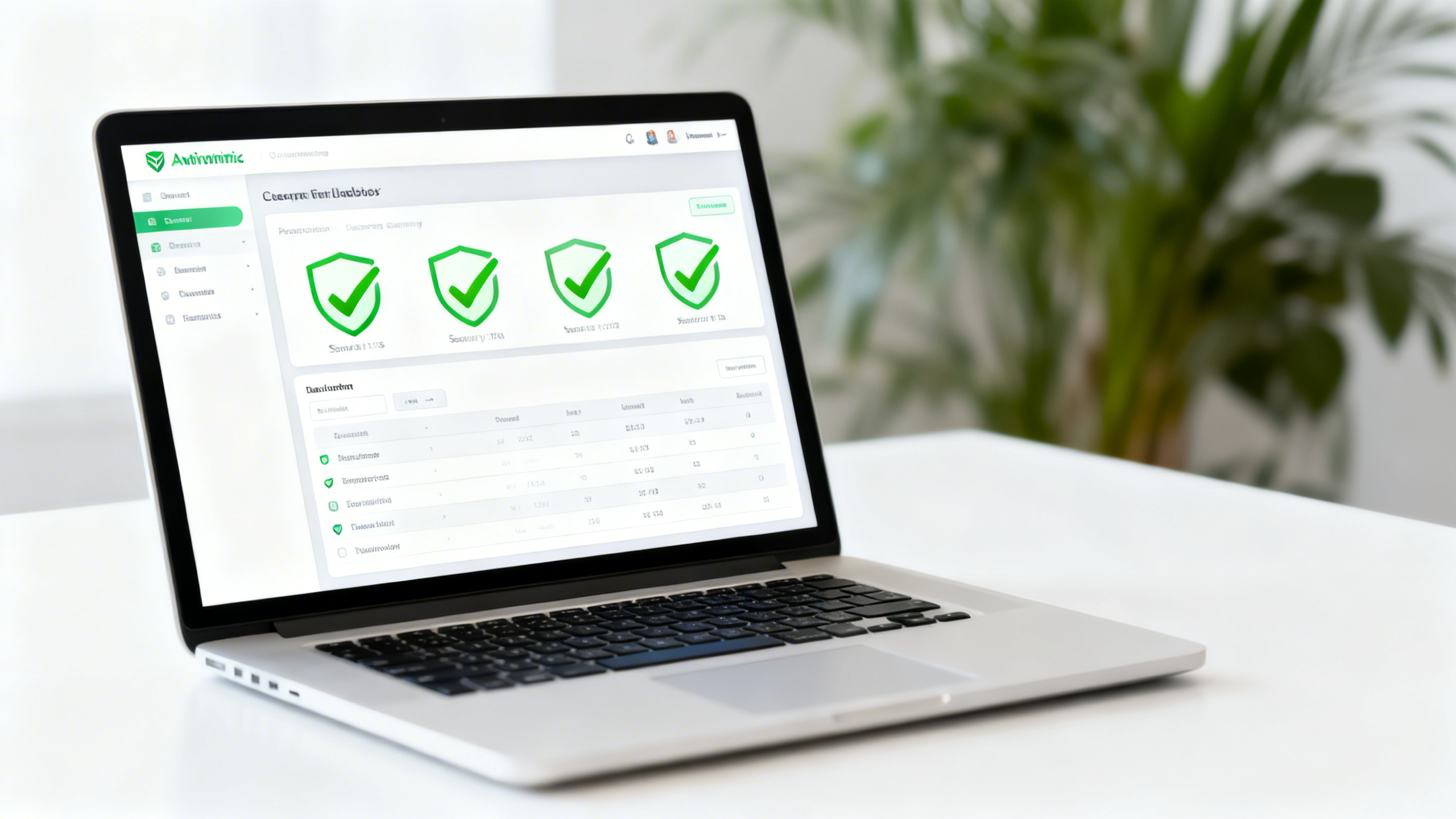 Interface TotalAV — tableau de bord protection